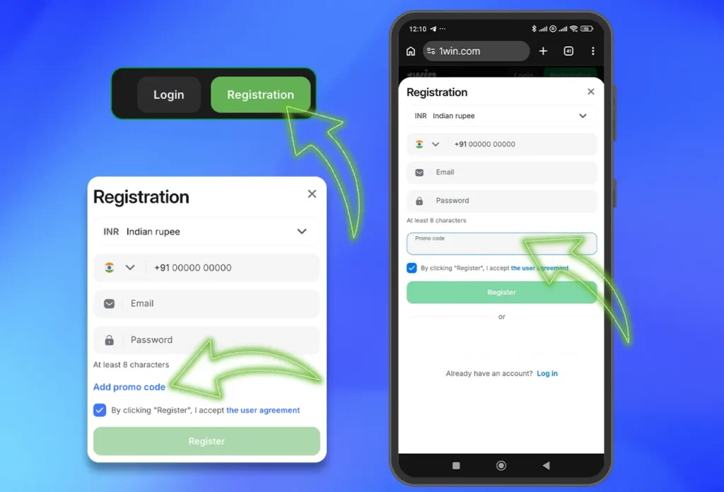 Register in 1win India App
